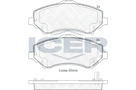 Комплект гальмівних колодок (дискових) ICER 181908-201
