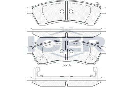 Комплект гальмівних колодок (дискових) ICER 181930