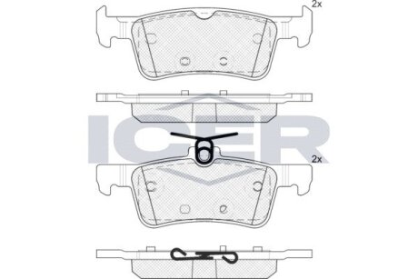 Комплект гальмівних колодок (дискових) ICER 182174-208