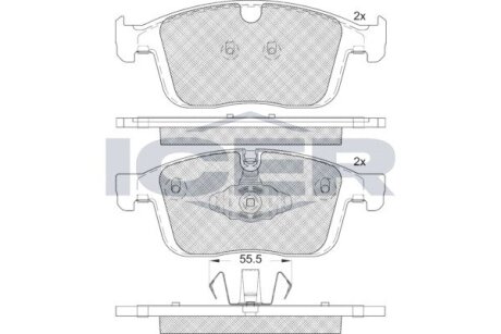 Комплект гальмівних колодок (дискових) ICER 182266