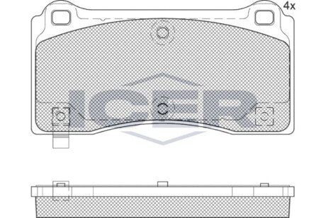 Комплект гальмівних колодок (дискових) ICER 182406