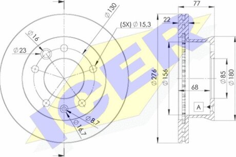 Диск тормозной ICER 78BD0181-1 (фото 1)