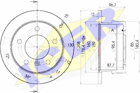 Диск тормозной ICER 78BD0184-1