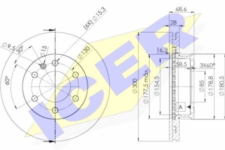 Диск тормозной ICER 78BD0190-2