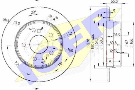 Диск тормозной ICER 78BD0412-2