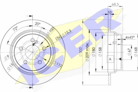 Диск тормозной ICER 78BD0413-2