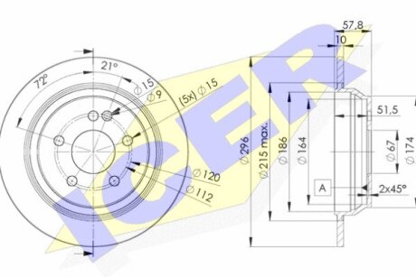 Диск тормозной ICER 78BD0416-2