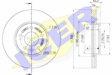 Диск гальмівний ICER 78BD1557-2