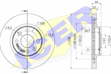 Диск тормозной ICER 78BD3108-2