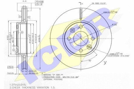 Диск гальмівний ICER 78BD3110-2