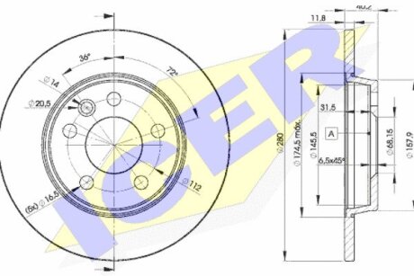 Диск тормозной ICER 78BD3111-2