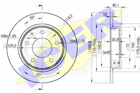 Диск тормозной ICER 78BD3259-2