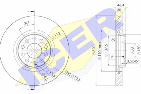 Диск гальмівний ICER 78BD3615-2