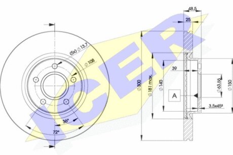 Диск тормозной ICER 78BD3937-2