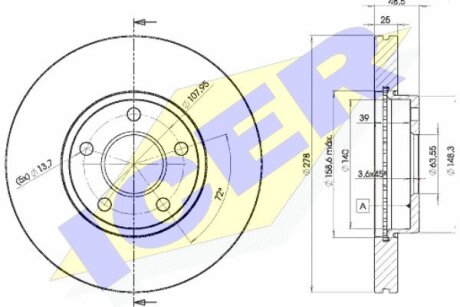 Диск тормозной ICER 78BD3963-2