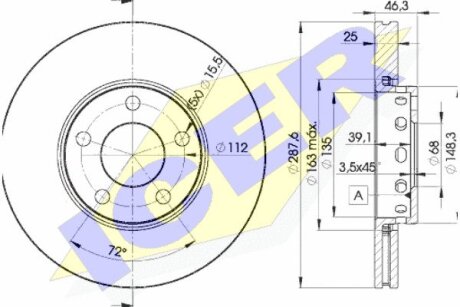 Диск тормозной ICER 78BD4063-2