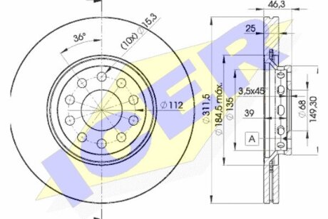 Диск гальмівний ICER 78BD4065-2