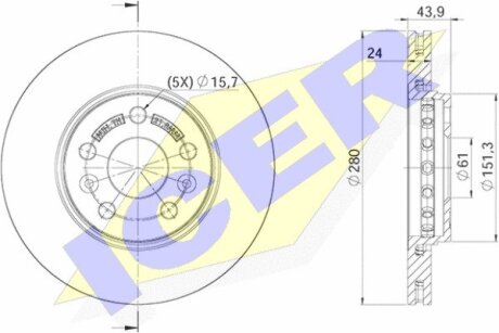 Диск тормозной ICER 78BD4294-2 (фото 1)