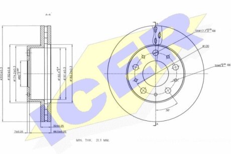 Диск тормозной ICER 78BD4622-1