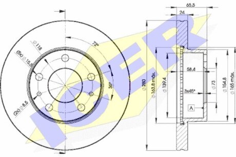 Диск тормозной ICER 78BD4681-2 (фото 1)