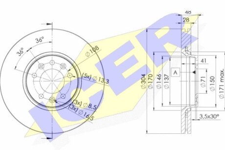 Диск тормозной ICER 78BD4755-2