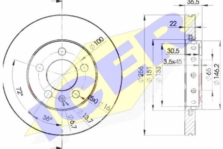 Диск тормозной ICER 78BD5602-2