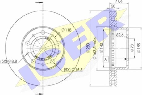 Диск тормозной ICER 78BD5622-2