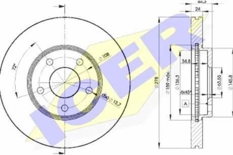 Диск тормозной ICER 78BD5980-2 (фото 1)