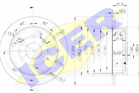 Диск гальмівний ICER 78BD6028-2