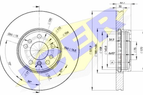 Диск тормозной ICER 78BD6045-2 (фото 1)