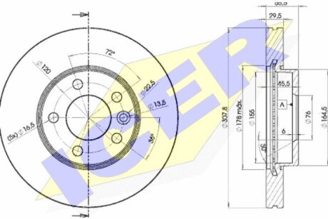 Диск тормозной ICER 78BD6153-2