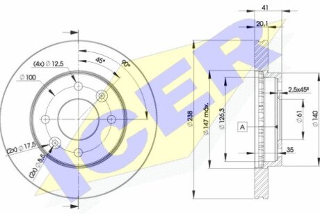 Диск тормозной ICER 78BD6572-2 (фото 1)