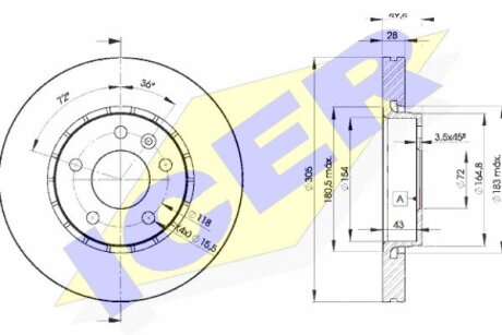 Диск тормозной ICER 78BD6845-2