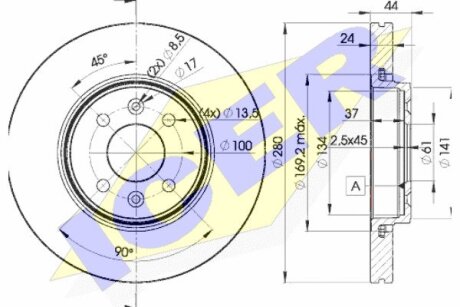 Диск тормозной ICER 78BD7829-2