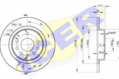 Диск тормозной ICER 78BD9115-2 (фото 1)