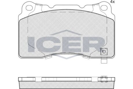 Комплект гальмівних колодок (дискових) ICER EV1990