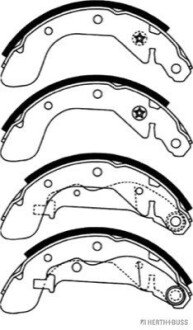 Колодки гальмівні задні барабанні CHEVROLET AVEO 05- JAKOPARTS J3500907