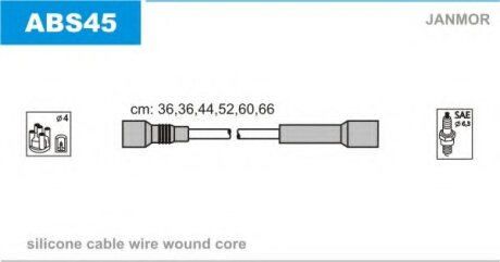 Дроти в/в Audi 80/100/A4/A6/A8 2.4/2.4Q/2.6/2.6Q/2.8 Janmor ABS45