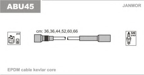 Проволоки в/у Audi 80/100/A4/A6/A8 2.4/2.4Q/2.6/2.6Q/2.8 Janmor ABU45