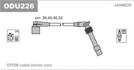 Провода в/в Opel Omega B 2.0 93-00/Vectra B 2.0 Janmor ODU226