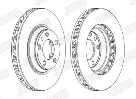 Тормозной диск передний (левый) VW Touareg / Audi Q7 / Porsche Cayenne, Panamera Jurid 562360JC1