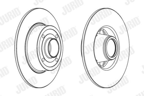 Тормозной диск задний Renault Clio, Megane, Modus, Twingo Jurid 562939JC1