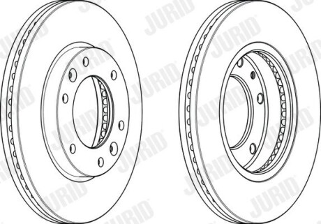 Гальмівний диск передній Hyundai H-1 (2008->) Jurid 563006JC