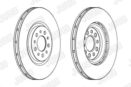 Гальмівний диск передній Alfa Romeo 159, Brera, Jiulietta, Spider / Jeep Cherokee Jurid 563067JC1