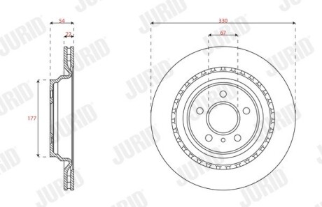 Тормозной диск задний Mercedes GLE (W166, C292), M-Class (W166) Jurid 563348JC