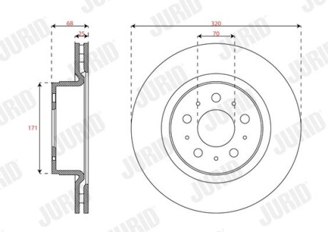 Тормозной диск передний Tesla Model 3 (2018->) Jurid 563658JC