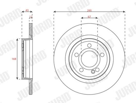 Гальмівний диск задній Mercedes-Benz A-class, B-class, CLA, GLA Jurid 563674JC