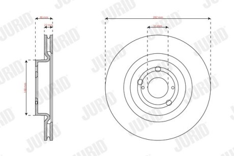 Тормозной диск передний TOYOTA YARIS Jurid 563739JC