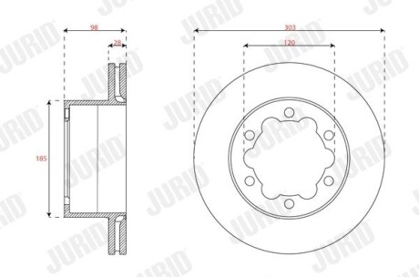 Тормозной диск задний VW Crafter / Man TGE Jurid 563750JC1