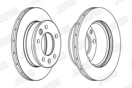 Гальмівний диск передній Mercedes Sprinter / VW LT Jurid 569122J